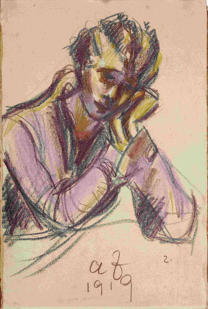 Anton Faistauer (1887–1930), Frau des Künstlers Ida Andersen, 1919, Pastell, © Salzburg Museum