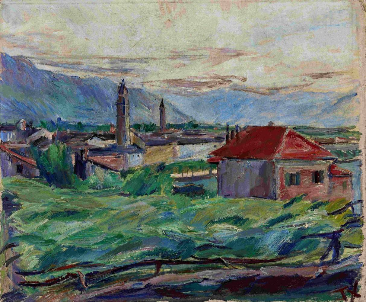 Anton Faistauer (1887–1930), Das rote Haus, um 1912, Öl auf Leinwand, © Salzburg Museum