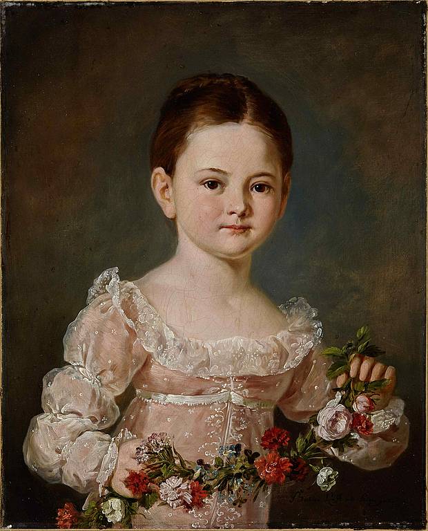 Barbara Krafft (1764–1825), Porträt eines unbekannten Mädchens mit Blumengirlande, 1810–1815, Öl auf Leinwand, © Salzburg Museum
