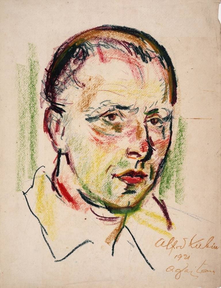 Anton Faistauer (1887–1930), Porträt Alfred Kubin, 1921, Farbkreide auf Papier, Inv.-Nr. Ha 6534 II, © Oberösterreichisches Landesmuseum, Grafische Sammlung der Landesgalerie Linz