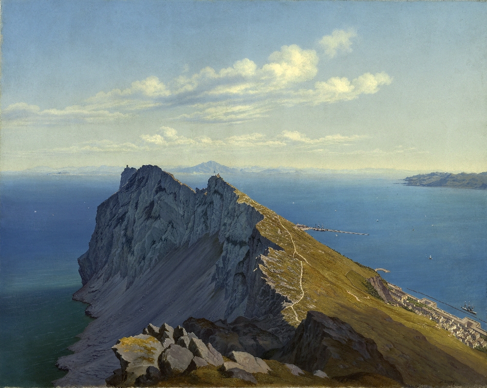Hubert Sattler, Kosmorama: Gibraltar (UK), Öl auf Leinwand, Inv.-Nr. 9014-49