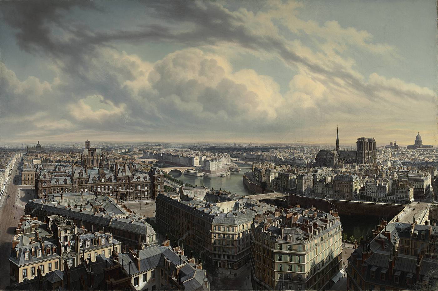 Hubert Sattler (1817–1904), Kosmorama: Paris (Frankreich), 1866, Öl auf Leinwand, © Salzburg Museum