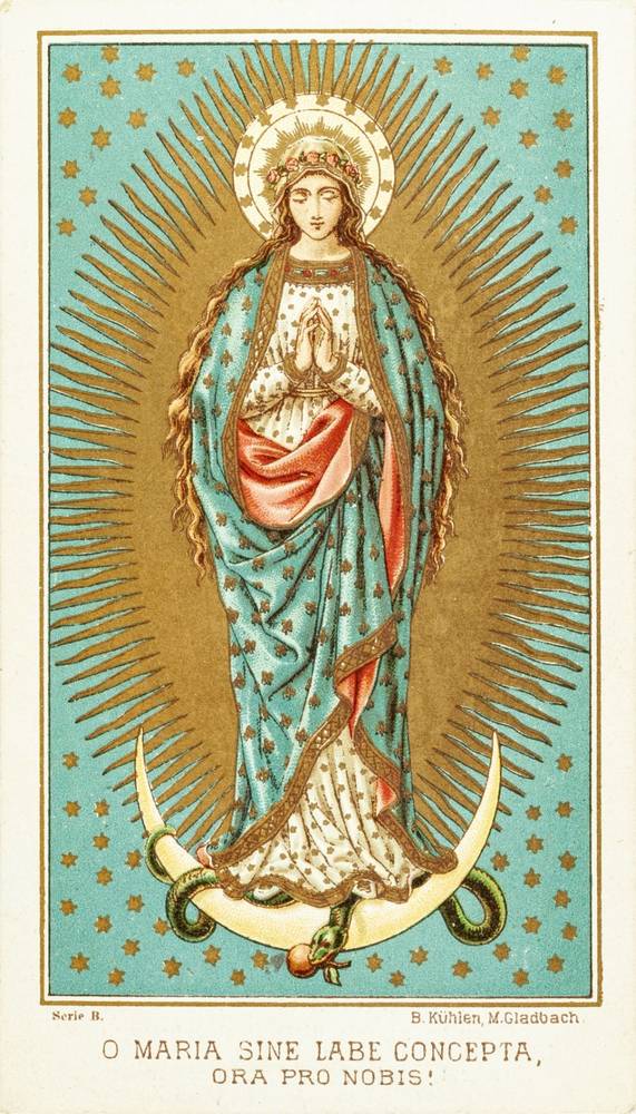 Kühlen Bernhard Mönchengladbach, O Maria sine labe concepta, 1903, Chromolithographie, Ausstellungsort: Volkskunde Museum, © Salzburg Museum