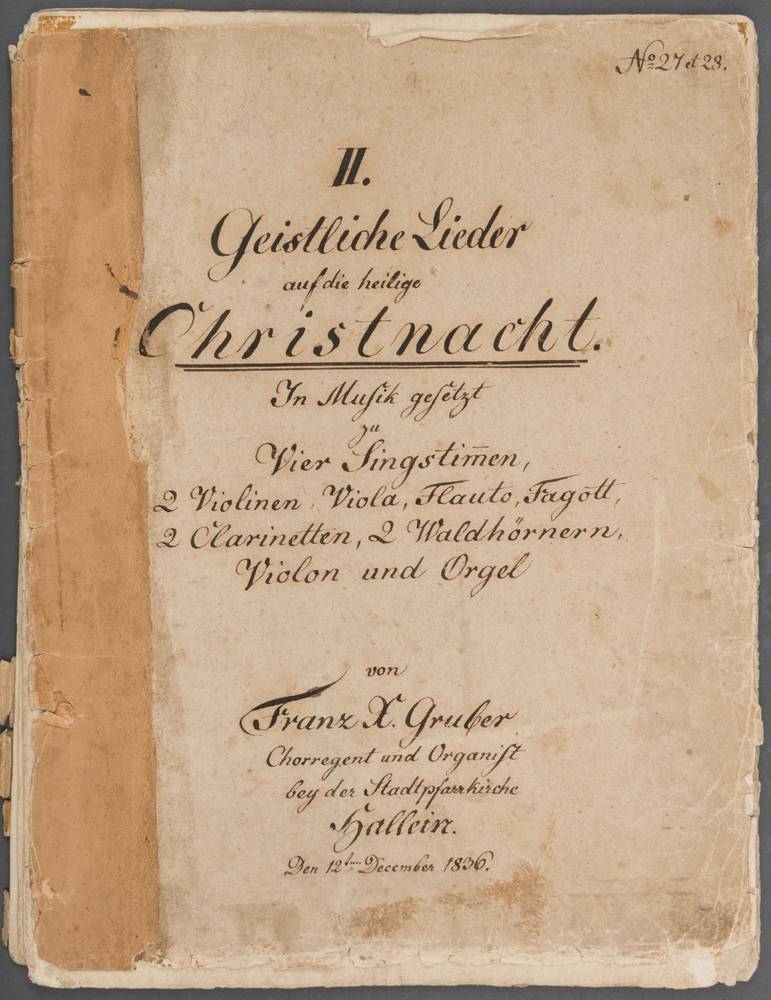 Autograph IV, Franz X. Gruber, 1836, © Stille Nacht Museum Hallein | Stille Nacht Archiv Hallein | Fotograf: Coen Kossmann