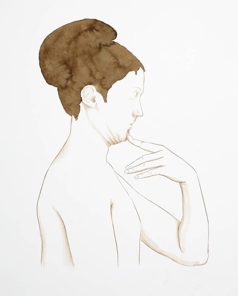 Ulrike Lienbacher (geb. 1963), o.T., 2016, Tusche auf Papier, Ankauf bei Galerie Krinzinger, Wien, Foto: Rainer Iglar