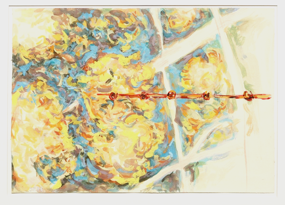Johannes Ziegler, ohne Titel (vierteilige Arbeit), 2018/2019, Eitempera auf Leinwand, Ankauf bei Galerie Mathias Mayr, Innsbruck