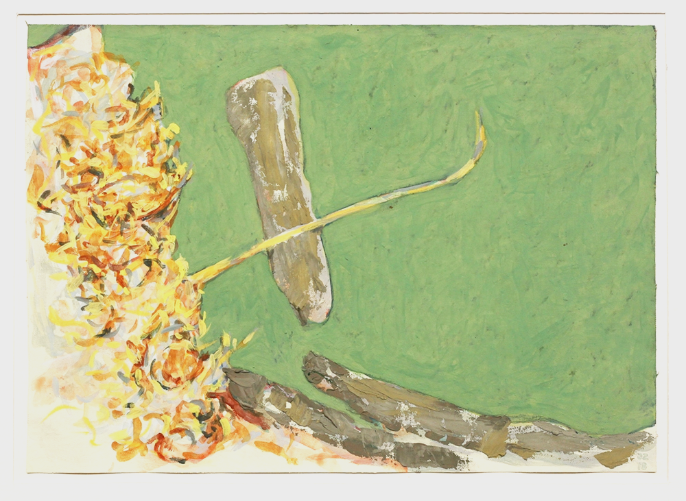 Johannes Ziegler, ohne Titel (vierteilige Arbeit), 2018/2019, Eitempera auf Leinwand, Ankauf bei Galerie Mathias Mayr, Innsbruck