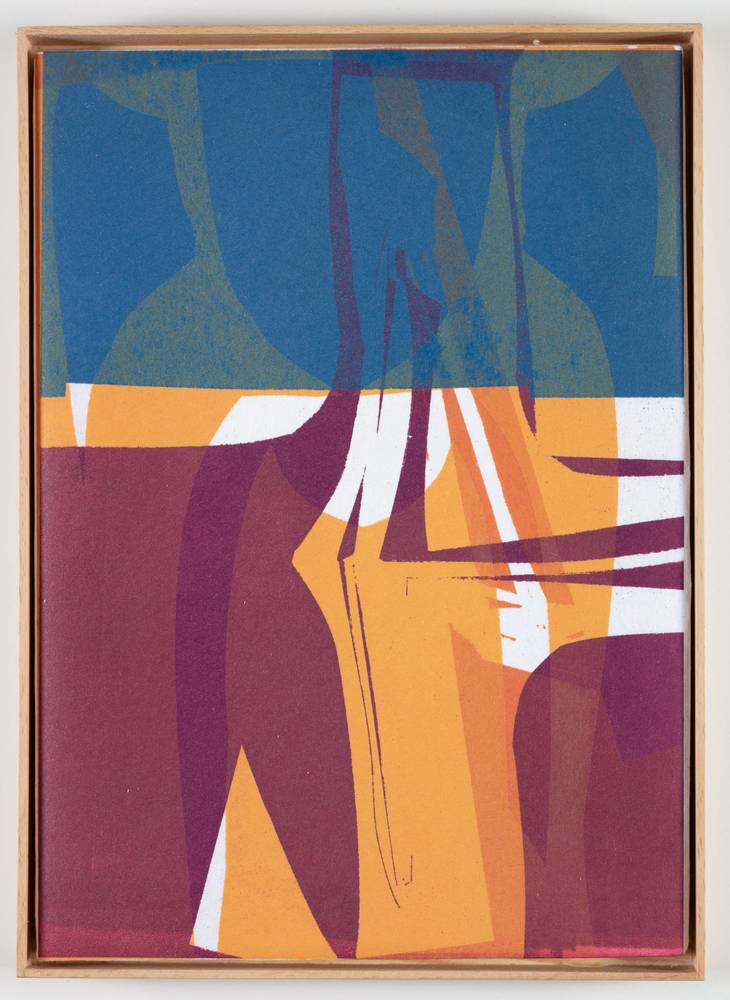 Tina Graf (*1997), KW 16 und KW 24 aus der Serie „xxx/365“, 2021-22, Schablonen-Linoldruck auf Japanpapier, jeweils 30 x 22,5 cm, InvNr 1074 a-g2023 und InvNr 1075 a-g-2023