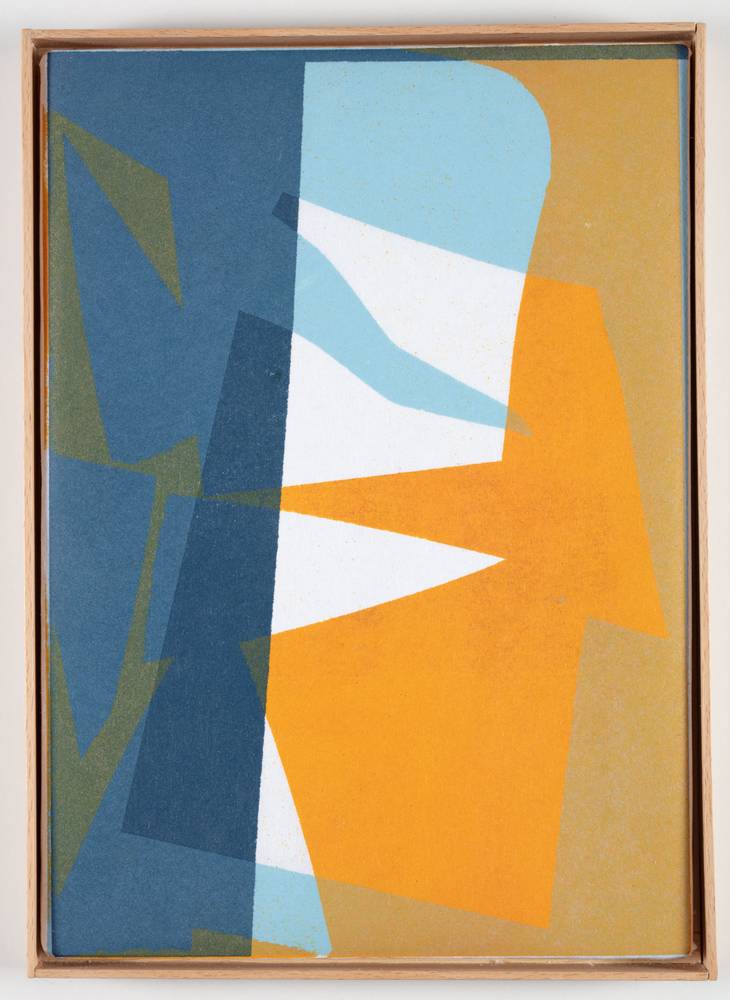 Tina Graf (*1997), KW 16 und KW 24 aus der Serie „xxx/365“, 2021-22, Schablonen-Linoldruck auf Japanpapier, jeweils 30 x 22,5 cm, InvNr 1074 a-g2023 und InvNr 1075 a-g-2023