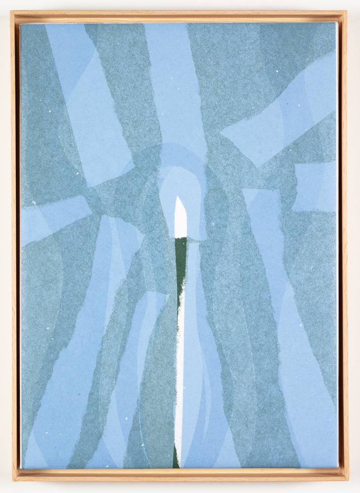 Tina Graf (*1997), KW 16 und KW 24 aus der Serie „xxx/365“, 2021-22, Schablonen-Linoldruck auf Japanpapier, jeweils 30 x 22,5 cm, InvNr 1074 a-g2023 und InvNr 1075 a-g-2023