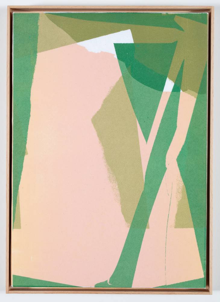 Tina Graf (*1997), KW 16 und KW 24 aus der Serie „xxx/365“, 2021-22, Schablonen-Linoldruck auf Japanpapier, jeweils 30 x 22,5 cm, InvNr 1074 a-g2023 und InvNr 1075 a-g-2023