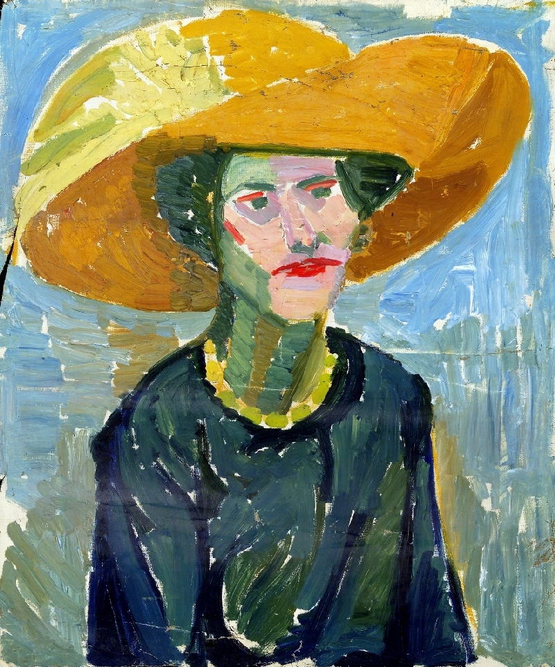 Dame mit gelbem Hut, Helene von Taussig, 1920–30, Öl auf Leinwand, Inv.-Nr. 1280-95