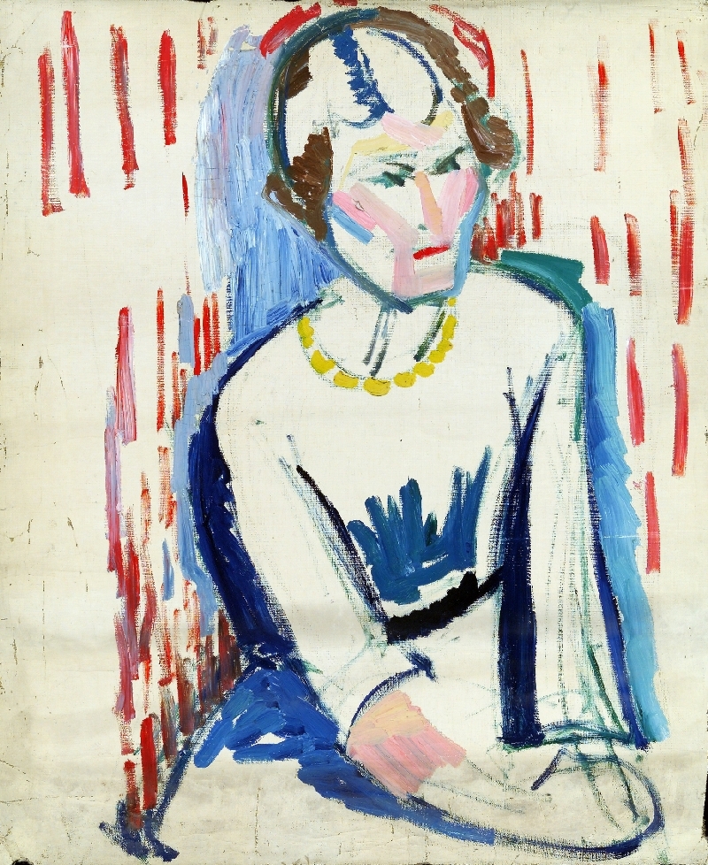 Lady with Yellow Necklace, Helene von Taussig, 1920–30, oil on canvas, Felicitas Eltz, Vienna