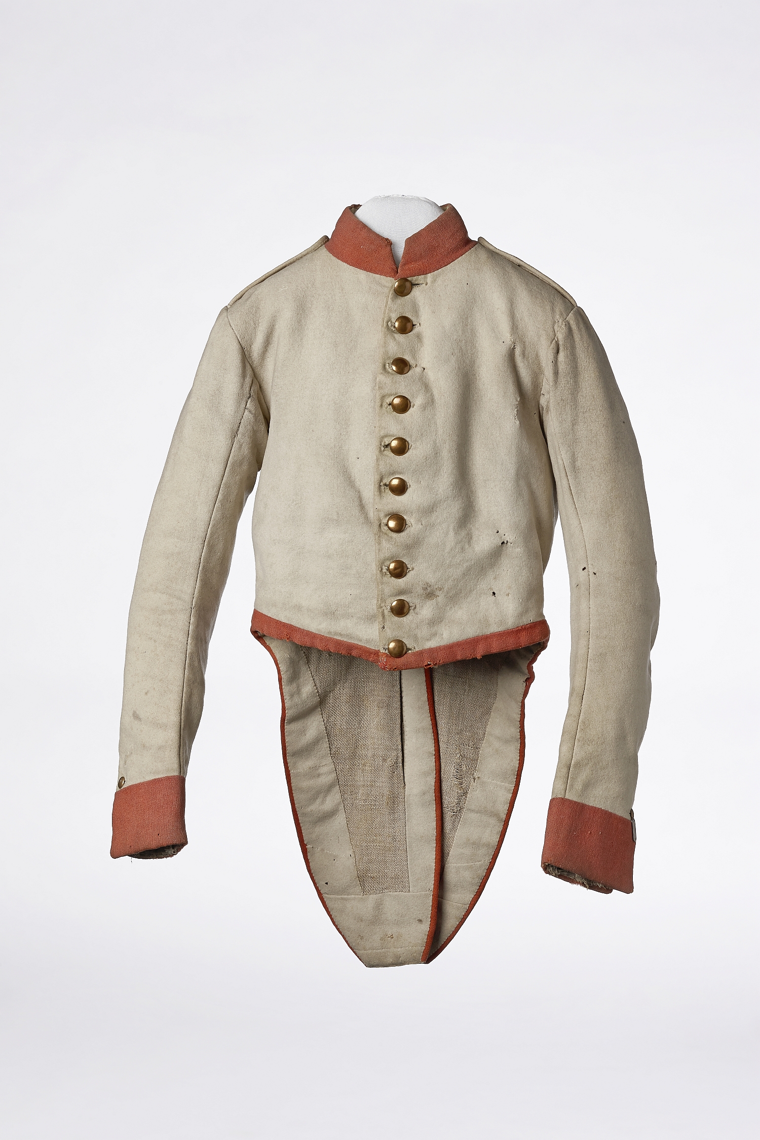Uniform jacket of the imperial and royal infantry regiment “Jordis” No. 59 (later “Archduke Rainer”) after the adjustment regulation of 1836. Worn by Franz Riebenmayer, later master butcher, Linzergasse, inv. no. WA 2401
