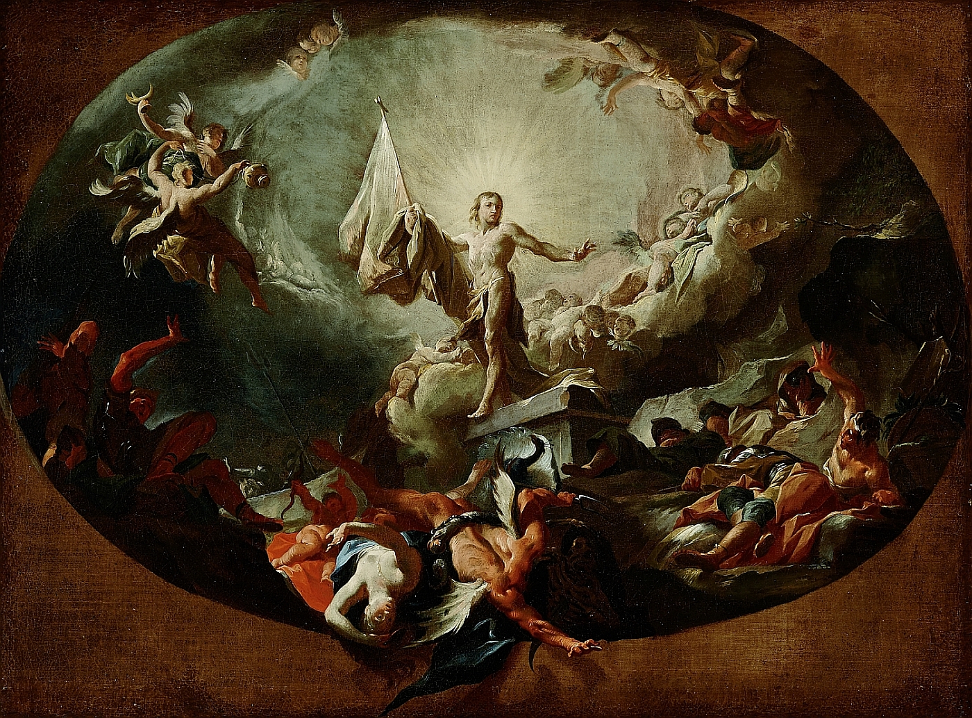 Christ’s Resurrection and Victory over Death and Hell, Paul Troger, ca. 1745, oil on canvas, inv. no. RO 0036; probably model for the lost fresco in the cemetery church of St. Niklas in Vienna