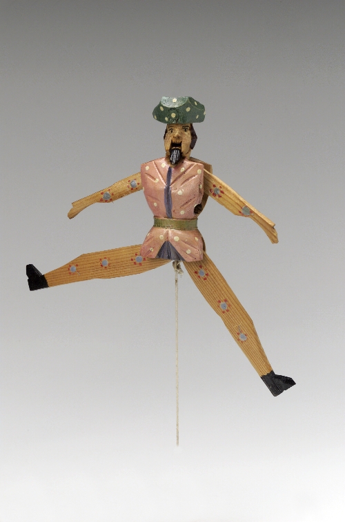Jumping jack, mock Napoleon, 19th c., wood, carved, painted, inv. no. F 395