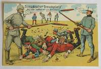 J. Förderer (Würzburg), Propagandapostkarte: "Europäischer Dreschplatz", 1914 - 1918, Druck nach Grafik, Salzburg Privatbesitz