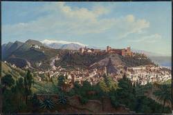 "Ansicht der Alhambra bei Granada in Spanien", 1867, Öl auf Leinwand, Salzburg Museum, Inv.-Nr. 6082-49