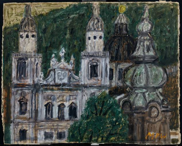 Max Peiffer Watenphul (1896–1976), Salzburg, Dom und Peterskirche, 1945, Öl auf Pappe © Salzburg Museum (Schenkung Familie Pasqualucci)