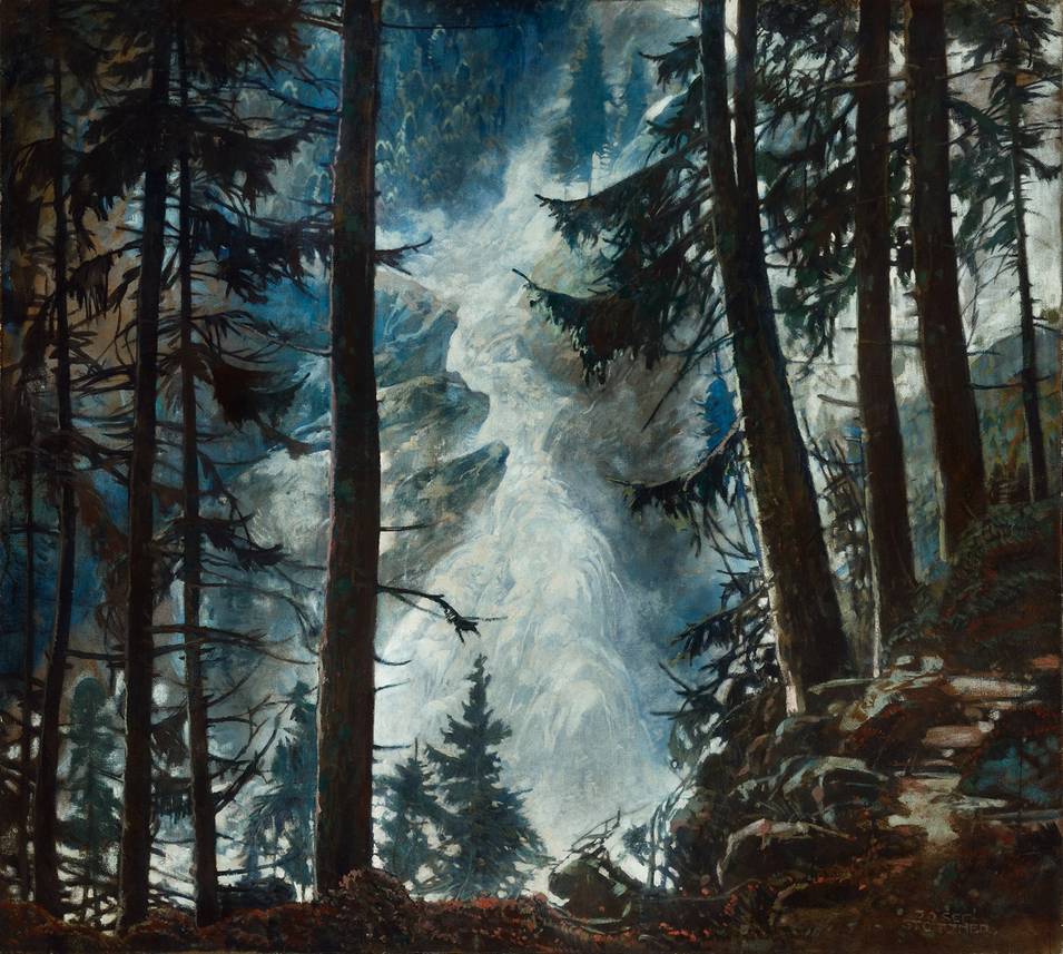 Josef Stoitzner (1884–1951), Der Krimmler Wasserfall, um 1915, Öl auf Jute, © Salzburg Museum