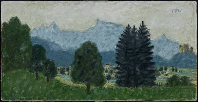 Max Peiffer Watenphul (1896–1976), Blick von Aigen auf Salzburg, 1945, Öl auf Pappe  © Salzburg Museum (Schenkung Familie Pasqualucci)